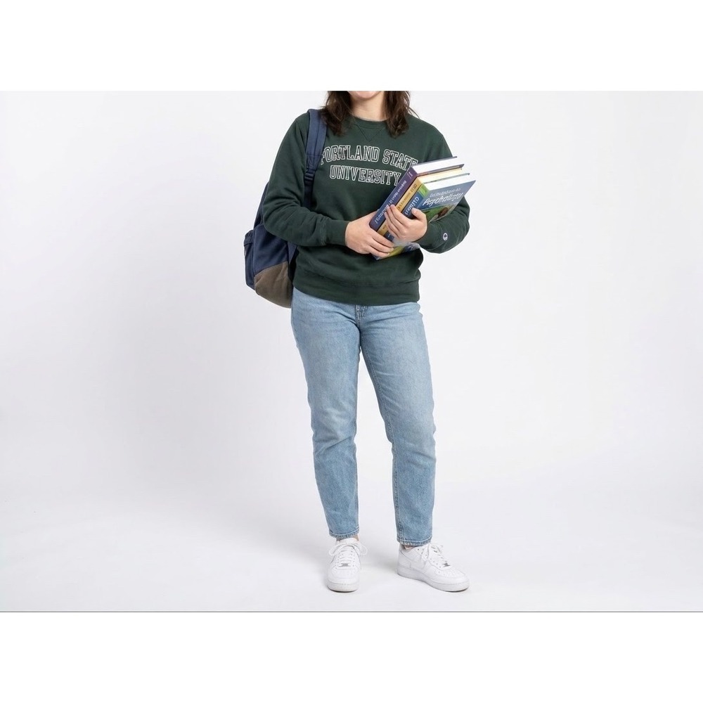 MV Sport PORTLAND STATE UNIVERSITY Women Sweatshirt Green Crewneck  MEDIUM